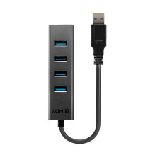 USB Hub - LINDY USB 3.0 Hub, 4 Ports, Black