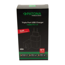 Pakrovėjas - PATONA Premium PD100W 2xUSB-C 1xUSB-A 100-240V Baltas