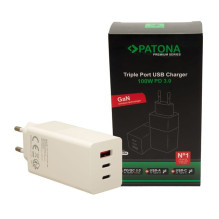 Charger - PATONA Premium PD100W 2xUSB-C 1xUSB-A 100-240V White