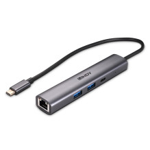 Adapteris - USB 3.2 Gen 2 Type C Hub 3 Port su Gigabit Ethernet