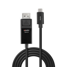 USB Adapter Cable - LINDY USB Type C to DP 8K60 Adapter Cable, 2 m, Black