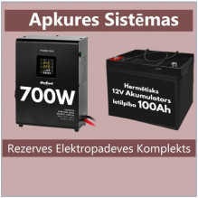 Atsarginio maitinimo komplektas šildymo sistemai UPS 700W + 12V 100Ah akumuliatorius