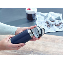 Kelioninis Puodelis - Leifheit 03247 350 ml Nerūdijančio Plieno Izoliuotas Neperšlampamas Juodas, Mėlynas