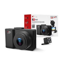 Vaizdo Registratorius - S3 DUO Full HD Dual Camera 140° 30fps MicroSD iki 128GB