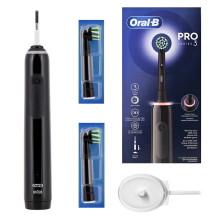 Elektrinis Dantų Šepetėlis - Oral-B Pro 3 Pro3 3000 Įkraunamas 3 Režimai 2 Šepetėlių Galvutės Juodas