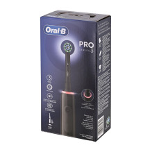Elektrinis Dantų Šepetėlis - Oral-B Pro 3 Pro3 3000 Įkraunamas 3 Režimai 2 Šepetėlių Galvutės Juodas