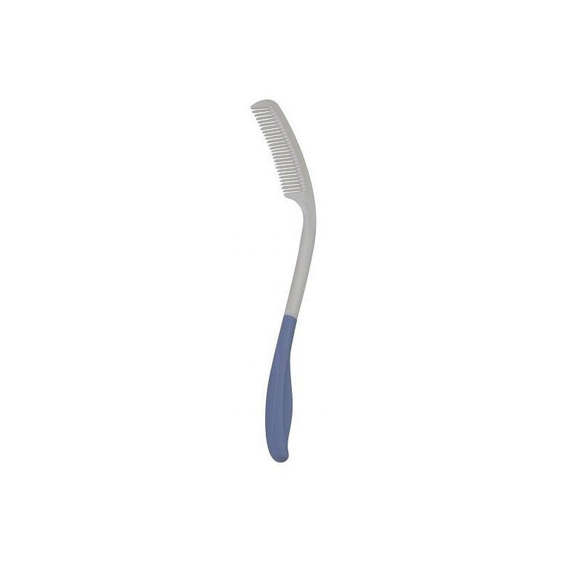 Personal Care Tool - SUNDO Long Handle Comb Ergonomic Handle Technopolymer White / Blue