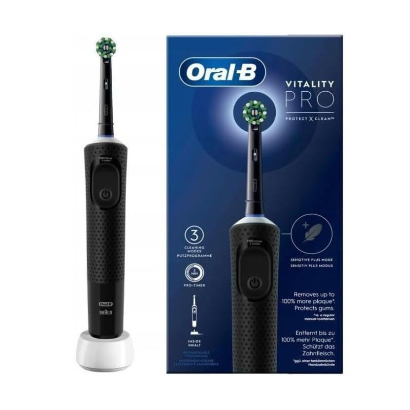 Electric Toothbrush - Oral-B VITALITY PRO D103 Rechargeable 3 Modes Bluetooth Black