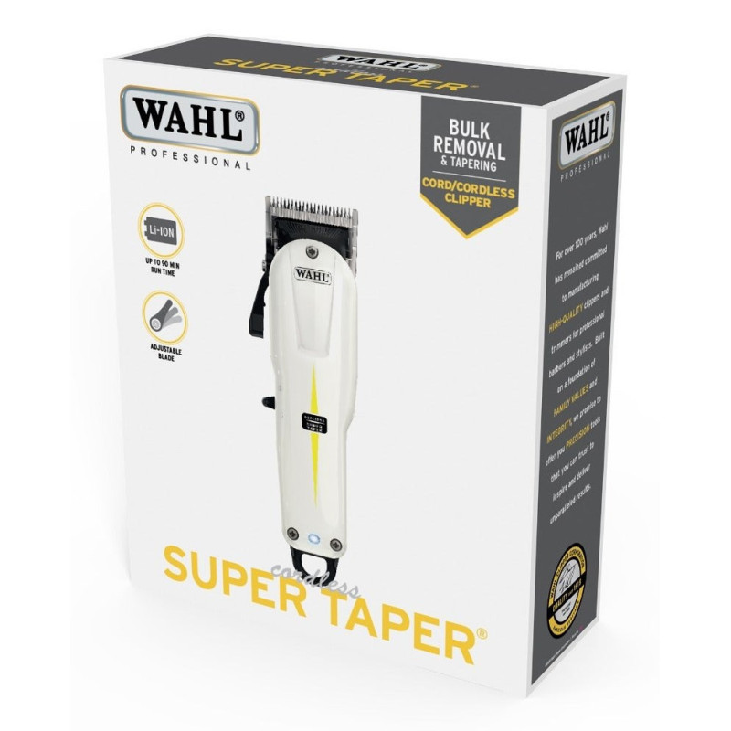 Hair Clipper - WAHL Cordless Super Taper Lithium Ion 100min Black