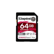 Memory Card - Kingston 64GB Canvas React Plus SDXC UHS-II 300R / 260W V90 U3