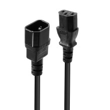 Extension cord - C14 to C13 0.5m 10A / 250V Copper PVC Black