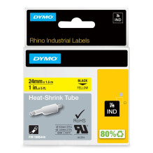 Marking Tools - Dymo Rhino 1805444 Heat Shrink Tubing 3:1 Black Yellow