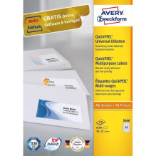 Labels - Avery Zweckform 3666 38x21.2mm A4 White Labels 100 Sheets