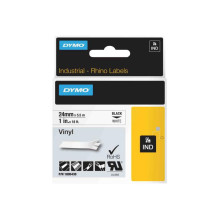 Label Tapes - Dymo Rhino Colored Vinyl Tape Black White 1805430