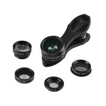 Telefono Objektyvas - Apexel APL-DG5H 5-in-1 Rinkinys su Makro, Platus, Telefoto, Fish Eye, CPL