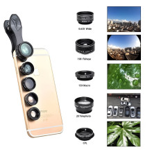 Telefono Objektyvas - Apexel APL-DG5H 5-in-1 Rinkinys su Makro, Platus, Telefoto, Fish Eye, CPL