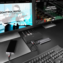 Nešiojamojo Kompiuterio Dokavimo Stotis - LINDY Plugable DST-Pro Universal 3x4K USB-C / Type A 100W, Juoda