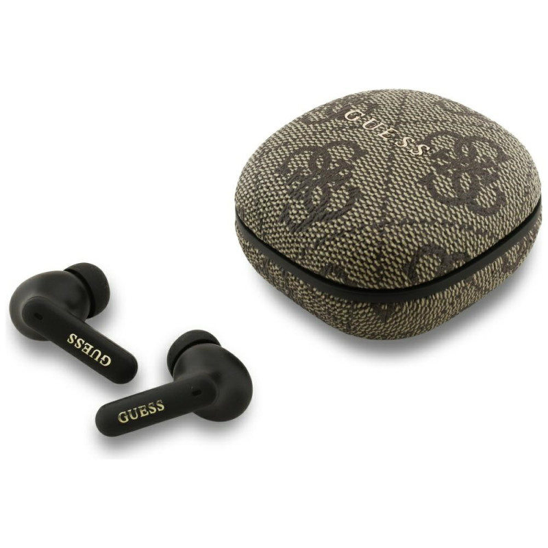 Guess 4G Classic Metal Logo TWS ENC Earphones - Brown