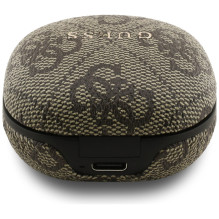 Guess 4G Classic Metal Logo TWS ENC Earphones - Brown