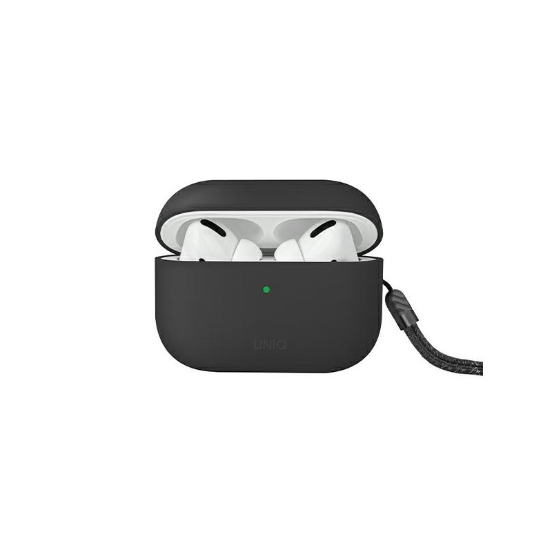 „Uniq“ dėklas, skirtas „Lino AirPods Pro 2“ kartos, pilkas / pelenų pilkas silikoninis dėklas