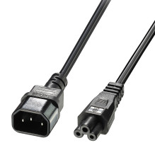 Power Cord - LINDY C5 to C14 Power Cord, 1 m, Black