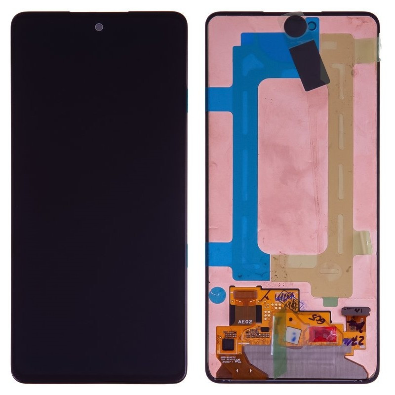 Screen Samsung A536 A53 5G with touch screen and frame black OLED (real size)