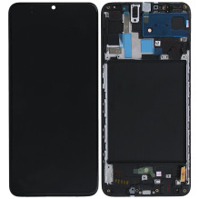 Screen Samsung A705 A70 with touch screen and frame original Black (service pack)