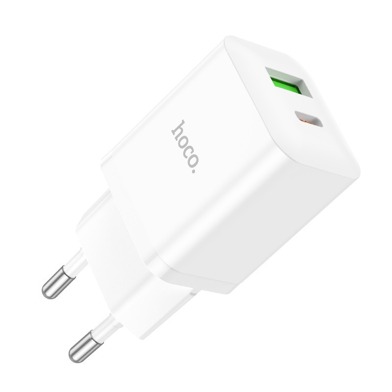 Įkroviklis Hoco N28 20W USB-C / USB-A baltas