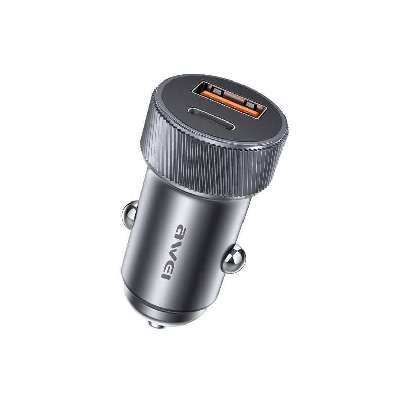 Automobilinis įkroviklis Awei C-857 33W USB-C / USB-A juodas
