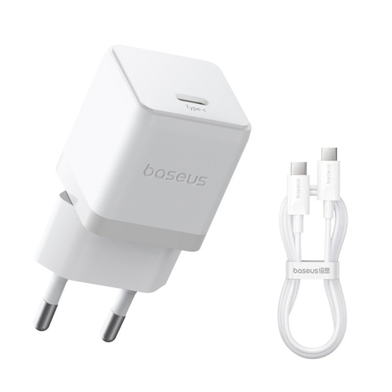 Charger Baseus Palm 20W USB-C + USB-C to USB-C cable 1.0m white P10111602213-01