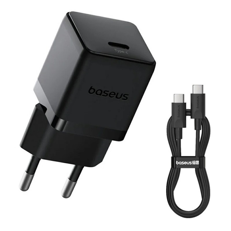 Charger Baseus Palm 20W USB-C + USB-C to USB-C cable 1.0m black P10111602113-01
