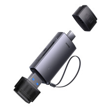 „Baseus Lite“ serijos USB-A / USB-C 3.0 SD / TF kortelių skaitytuvas – pilkas