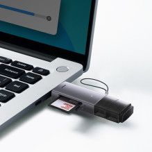 Baseus Lite Series USB-A / USB-C 3.0 SD / TF Card Reader - Gray