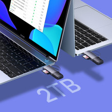 „Baseus Lite“ serijos USB-A / USB-C 3.0 SD / TF kortelių skaitytuvas – pilkas