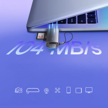 „Baseus Lite“ serijos USB-A / USB-C 3.0 SD / TF kortelių skaitytuvas – pilkas