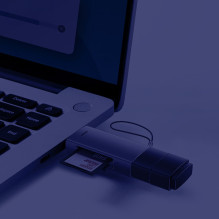 „Baseus Lite“ serijos USB-A / USB-C 3.0 SD / TF kortelių skaitytuvas – pilkas