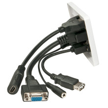 AV Sieninė Plokštė - VGA / HDMI / USB / 3.5mm Stereo 86x86mm Balta