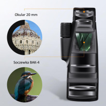 Monoklis - K&amp;F Concept 12x50 BaK4 IP66 Atsparus Vandeniui ir Dulkėms