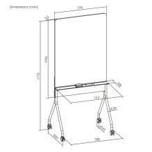 Office Whiteboard - Ergo Office ER-305 Portable Dry Erase Board 1190x790mm with Shelf