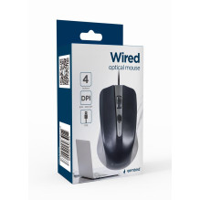 MOUSE USB OPTICAL GREY / BLACK / MUS-4B-01-GB GEMBIRD