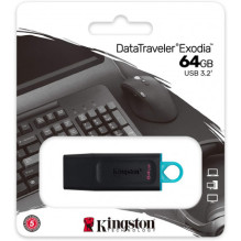 Kingston 64GB DataTraveler Exodia USB 3.2 Black / Teal Kingston 64GB DataTraveler Exodia USB 3.2 Black / Teal