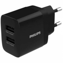 „Philips DLP2610“ įkroviklis, 2 x USB, juodas „Philips DLP2610“ įkroviklis, 2 x USB, juodas