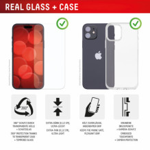 DISPLEX „Real Glass+“ dėklas, skirtas „iPhone 16“, 2D stiklas
