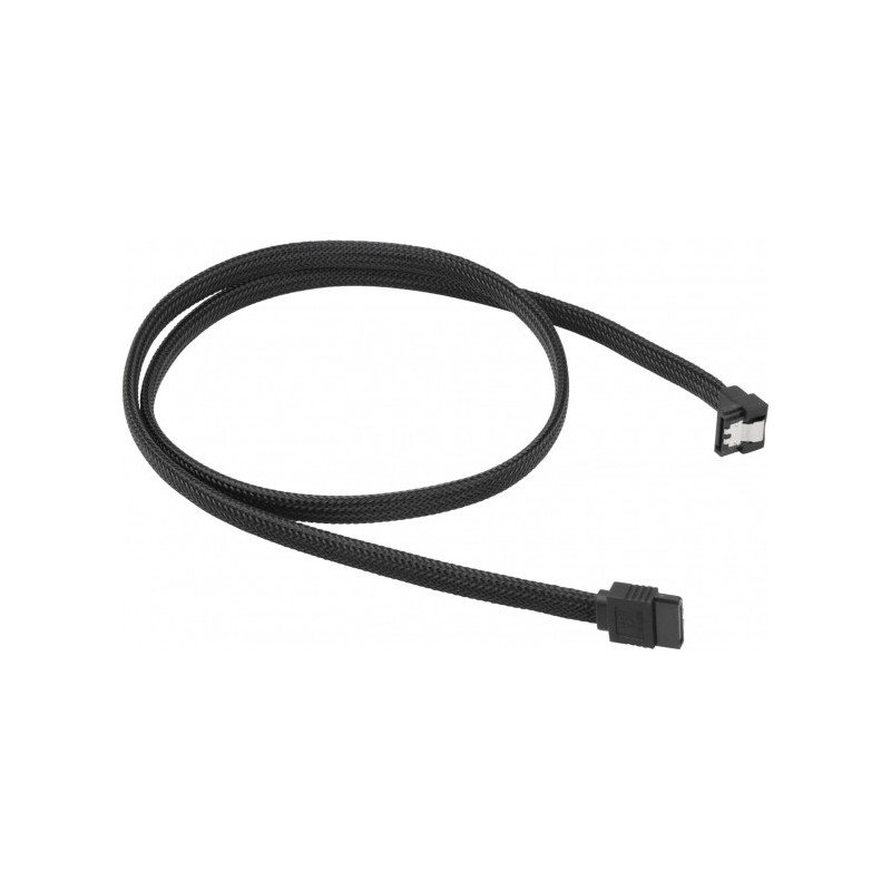 Sharkoon SATA III Cable 90d sleeved 1m Black