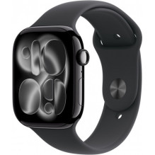 „Apple Watch Series 11“ 42 mm juodos spalvos / juodas sportinis dirželis – M / L