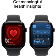 „Apple Watch Series 11“ 42 mm juodos spalvos / juodas sportinis dirželis – M / L