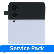 Ekranas skirtas Samsung F721 Z Flip4 (OUTER) su rėmeliu / White / (Service Pack)