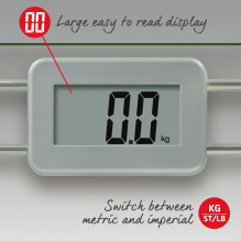 Salter 9081 SV3R Toughened Glass Compact Electronic Bathroom Scale