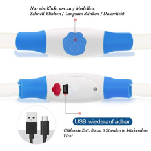 KABB LED antkaklis šunims ir katėms mėlynas