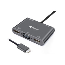 Sandberg 136-35 USB-C Dock 2xHDMI+1xVGA+USB+PD